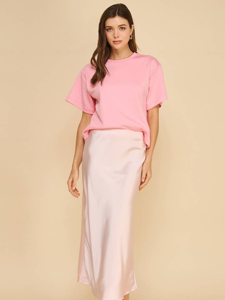 ISK1381 Aniston Slip Skirt Light Pink for wholesale by If She Loves