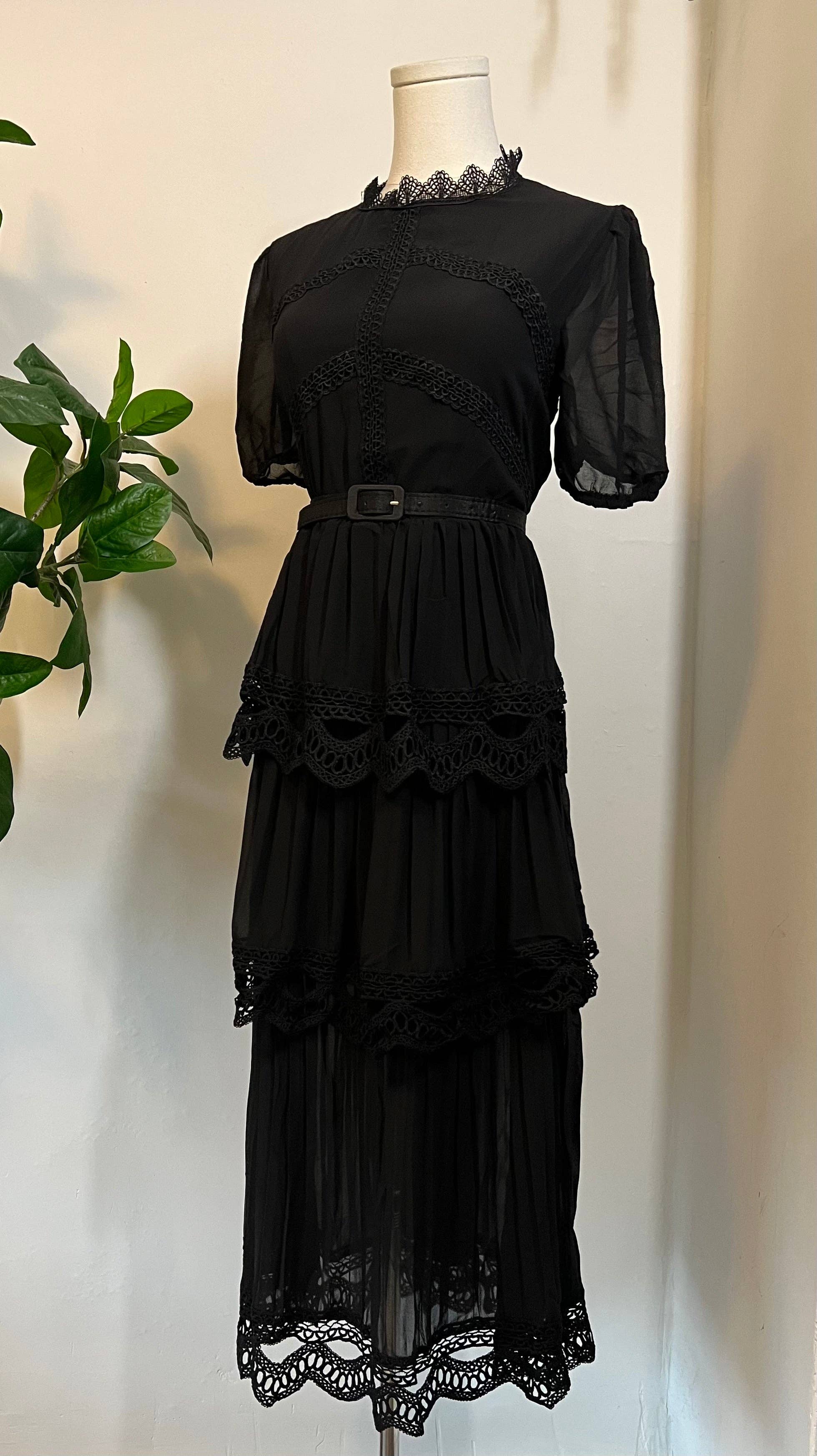 Witchwood Bags - Wholesale Dress - Women's - Annabel - Romantic Cottage Goth Tiered Dress - READY TO SHIP4