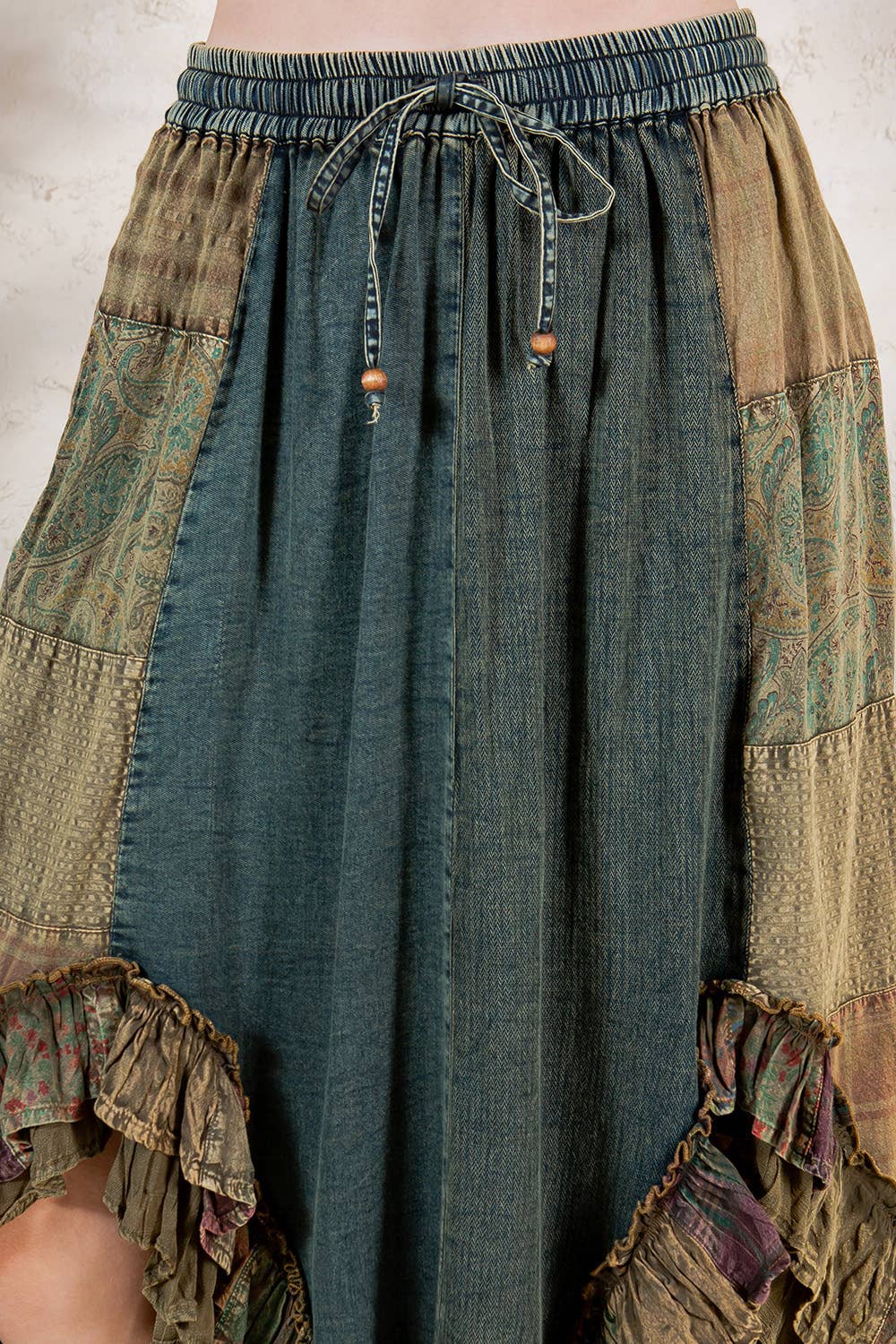 Young Threads - Wholesale Skirt - Women's - Western Boho Chic: Patchwork Midi Skirt 9