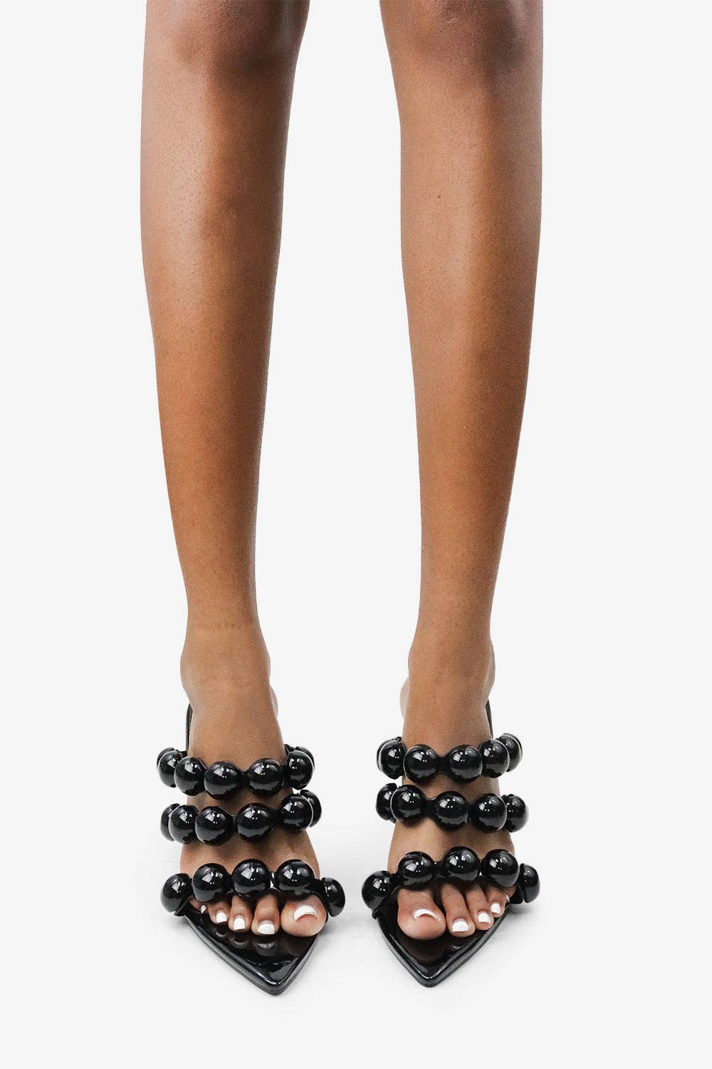 Lemonade Shoes - Wholesale High Heels - Women's - ASHLYNN - Sculptural Beaded Mule Heels2