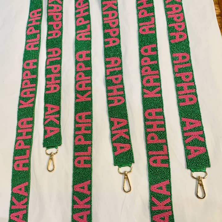 Mon Belle Amie - Wholesale Purse/Bag Accessory - Women's - Green Alpha Kappa Alpha AKA Sorority Beaded Purse Strap
