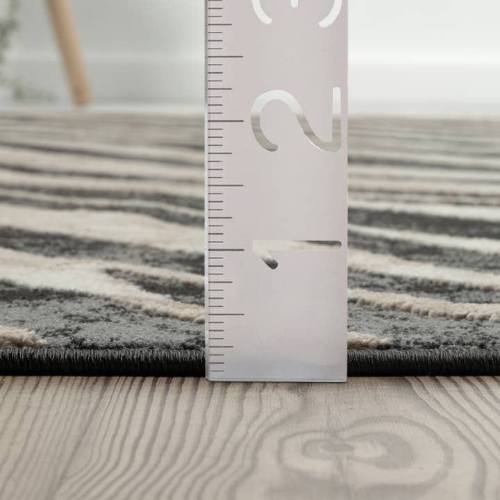 Abani Rugs - Wholesale Area Rug - Abani Rugs TER160A Beige Black Diagonal Zebra Pattern Rug6