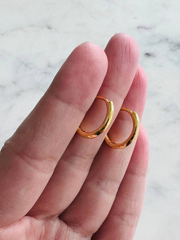 Gold Filled 14mm Hoops | Slim 1.5mm Everyday Hoops Pair for wholesale by Haus of Monogram