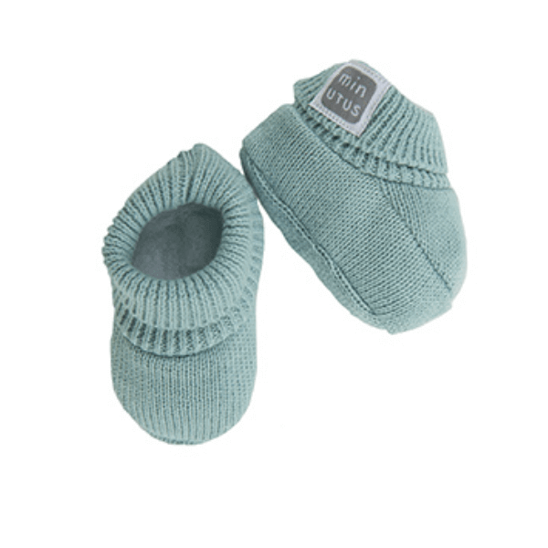 Wholesale Mint Tricot Baby Booties 100% Cotton for your store Faire