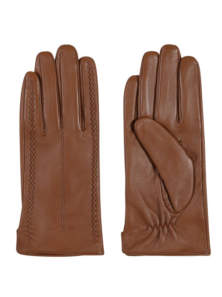 Stitch Detail Leather Gloves for wholesale by HotSquash
