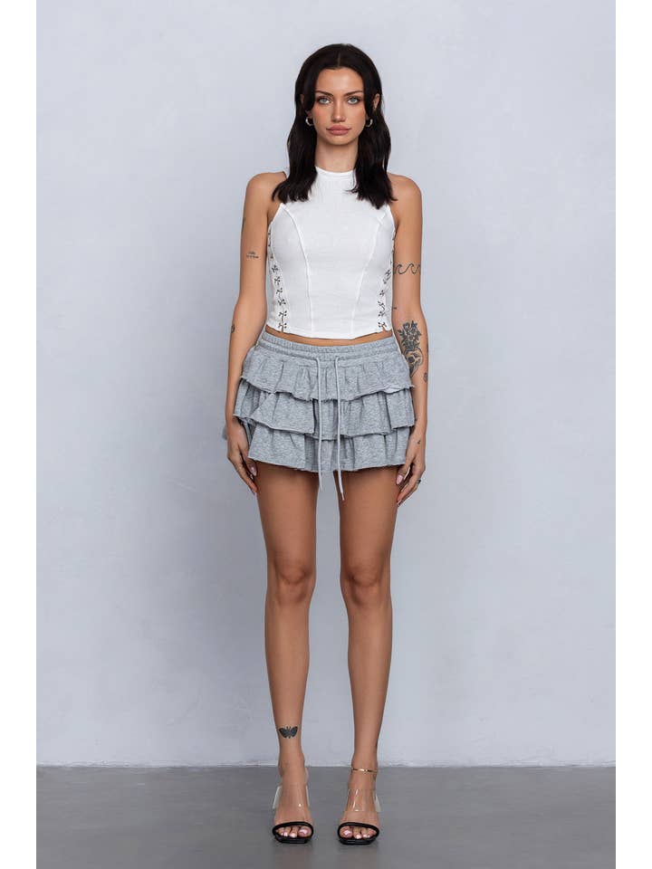 No Vacancy – wholesale Tank top – Women′s – Fine ribbed hook & eye detail sleeveless tank top1