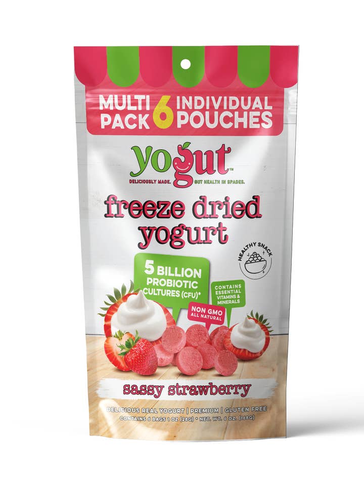 SASSY STRAWBERRY YOGUT FREEZE DRIED YGT 5B PROBIOTICS 6x1oz for wholesale by Mira International Foods Inc