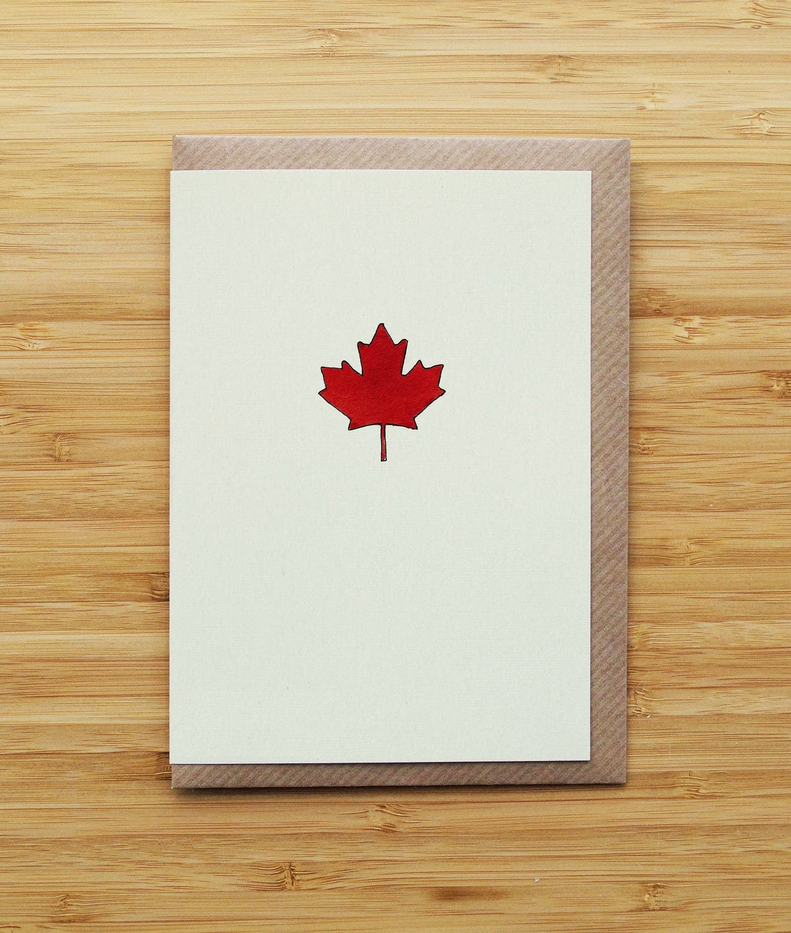 RossJDesigns – wholesale Everyday greeting card – Maple Leaf Card - Canada - Simple - Recycled Card0