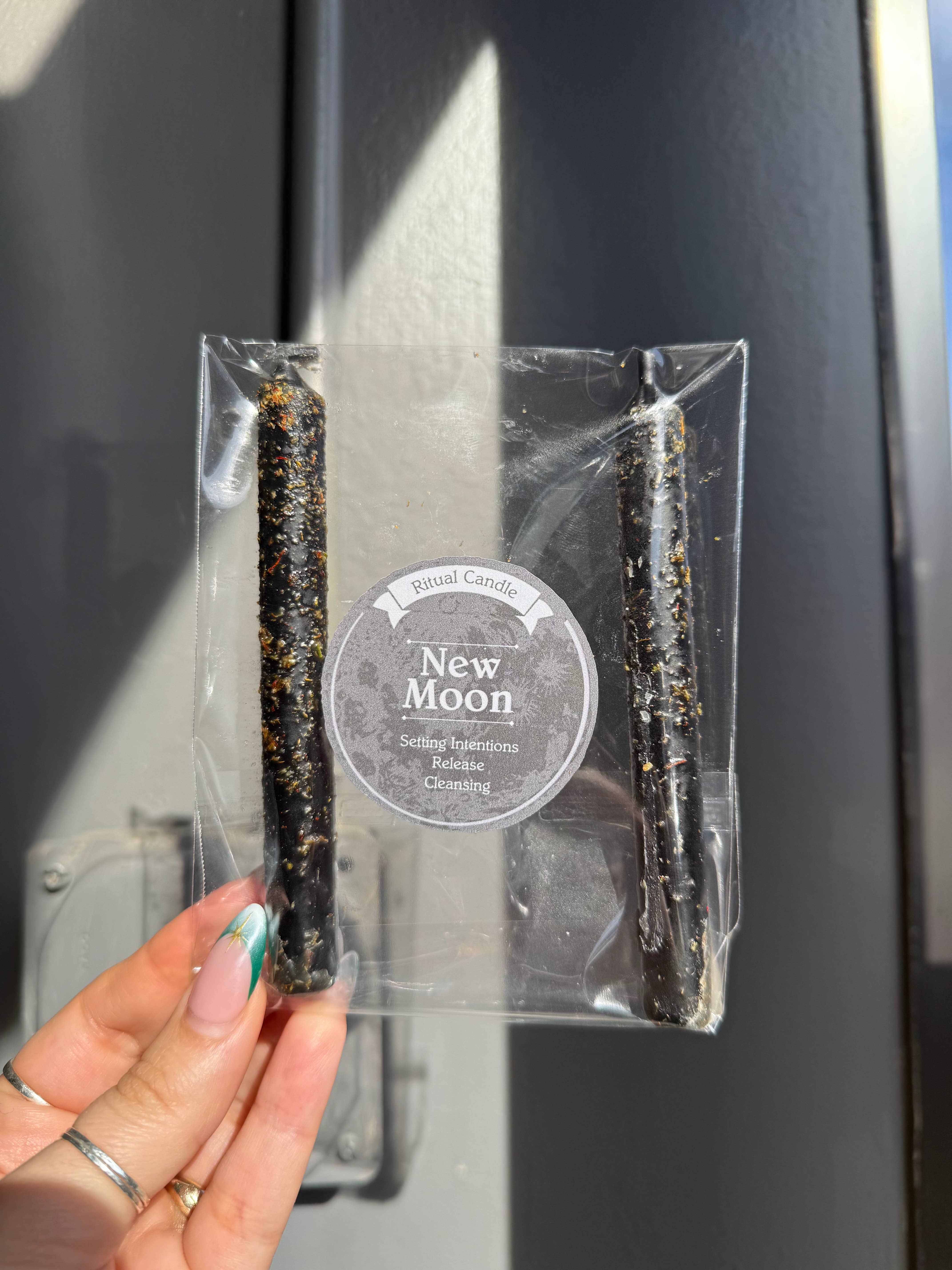 Sapphire & Sage - Wholesale Tapered Candle/Candlestick - New Moon Ritual Candles - Cleansing & Intention Setting