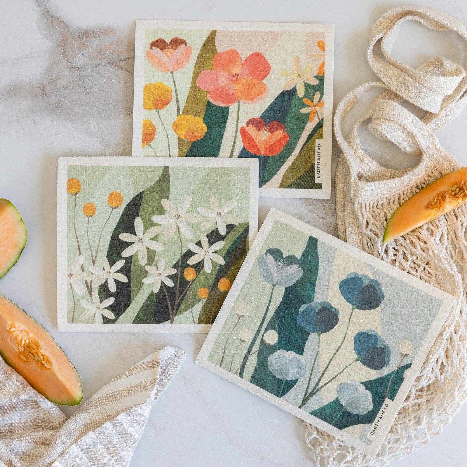 Earth Ahead - Wholesale Dishcloth - Swedish Dishcloth - Summer Garden4