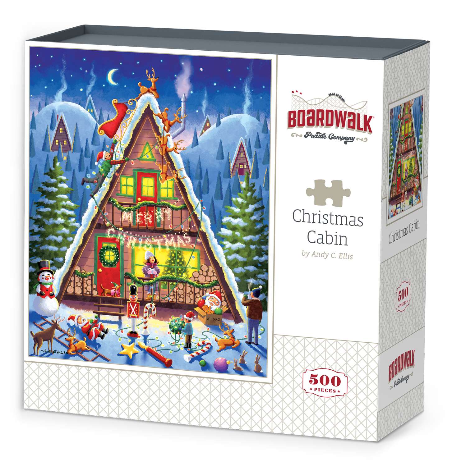 Boardwalk Puzzle Company - Vente Puzzle – adulte - Cabane de Noël - 500 pièces0