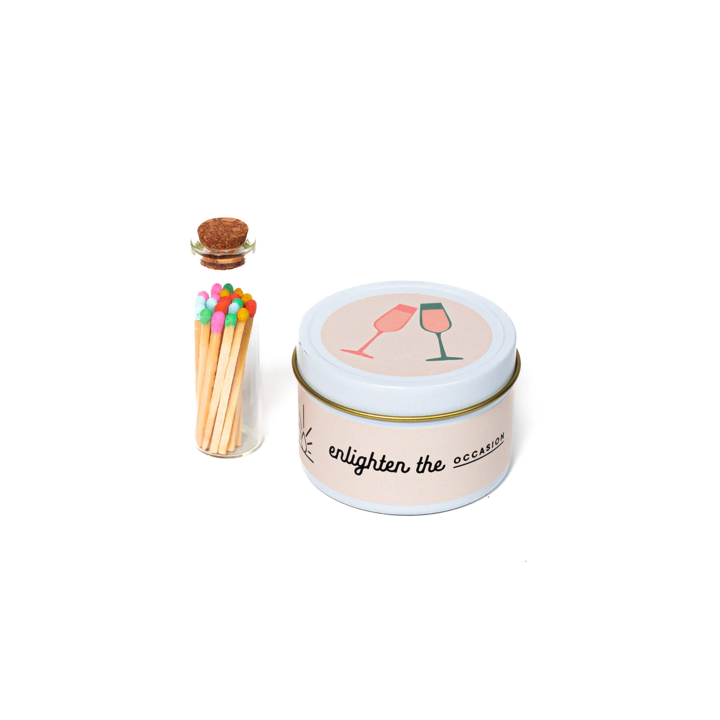 Enlighten the Occasion - Wholesale Travel candles - Cheers Scented Candle and Matches Set2
