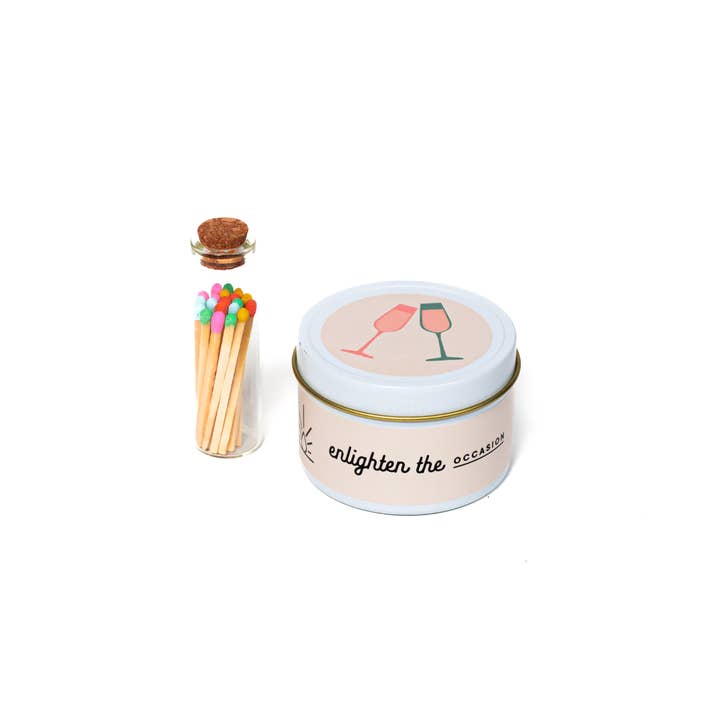 Enlighten the Occasion - Wholesale Travel candles - Cheers Scented Candle and Matches Set2