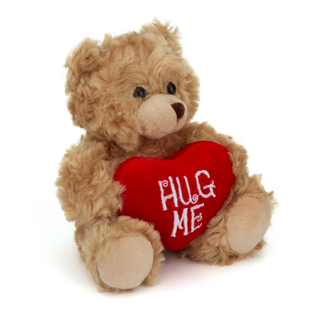 Plushland - Vendita all'ingrosso Peluche - Bambini e neonati - Orsacchiotto di San Valentino da 6" e 9" con un messaggio sul cuore che tiene in mano3