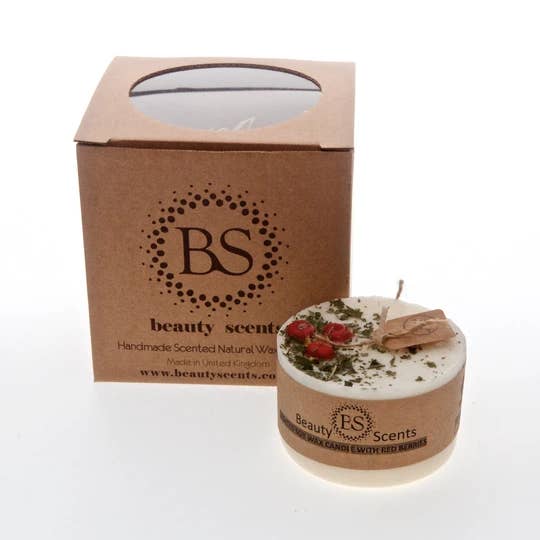 Beauty Scents Ltd. – wholesale Burkljus – Litet doftande soja ljus med röda bär låda med 60