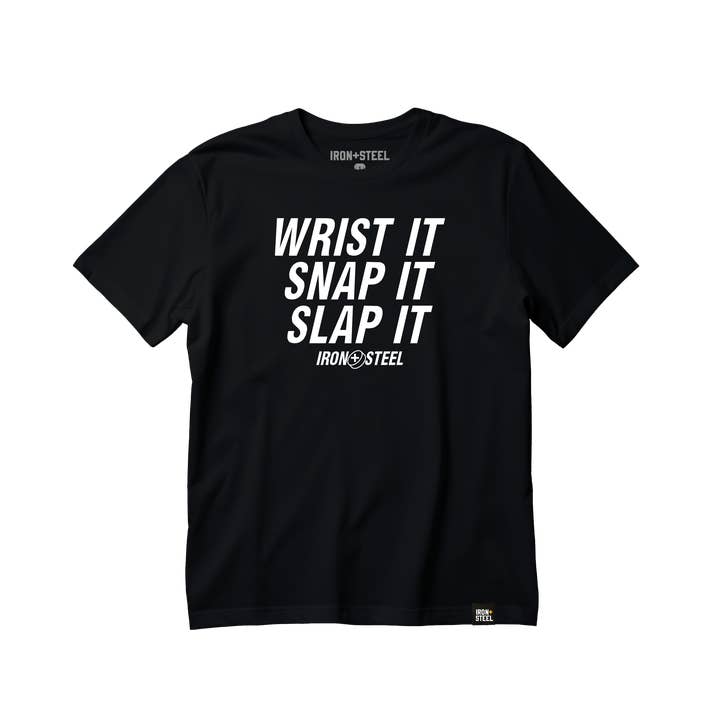 Snap It Hockey Tee for wholesale by Iron+Steel Hockey
