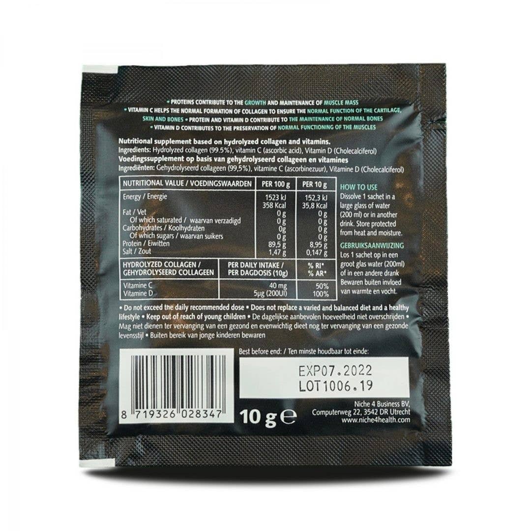 Niche4Health - Wholesale Protein/Superfood Powder - Hydrolyzed Collagen Powder Type 1 - 10g - Vitamin C&D1