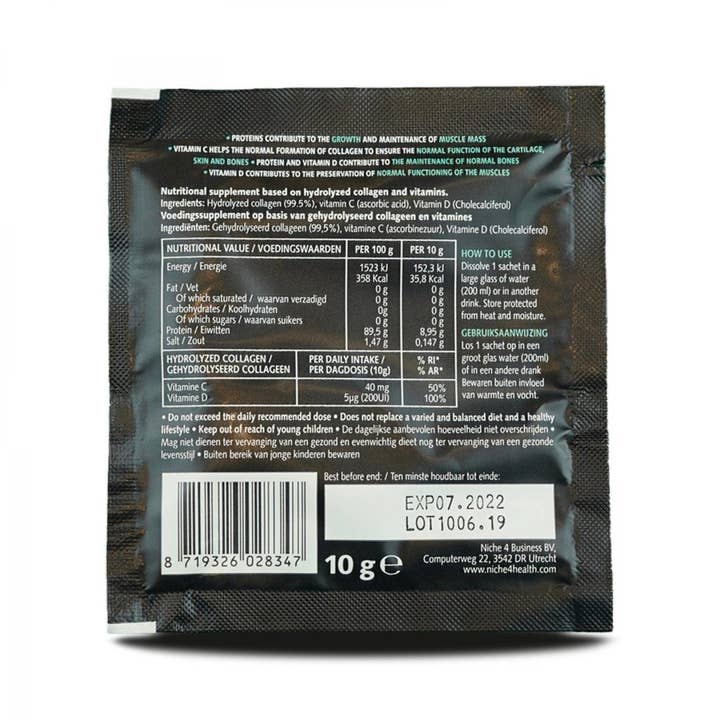 Niche4Health - Wholesale Protein/Superfood Powder - Hydrolyzed Collagen Powder Type 1 - 10g - Vitamin C&D1