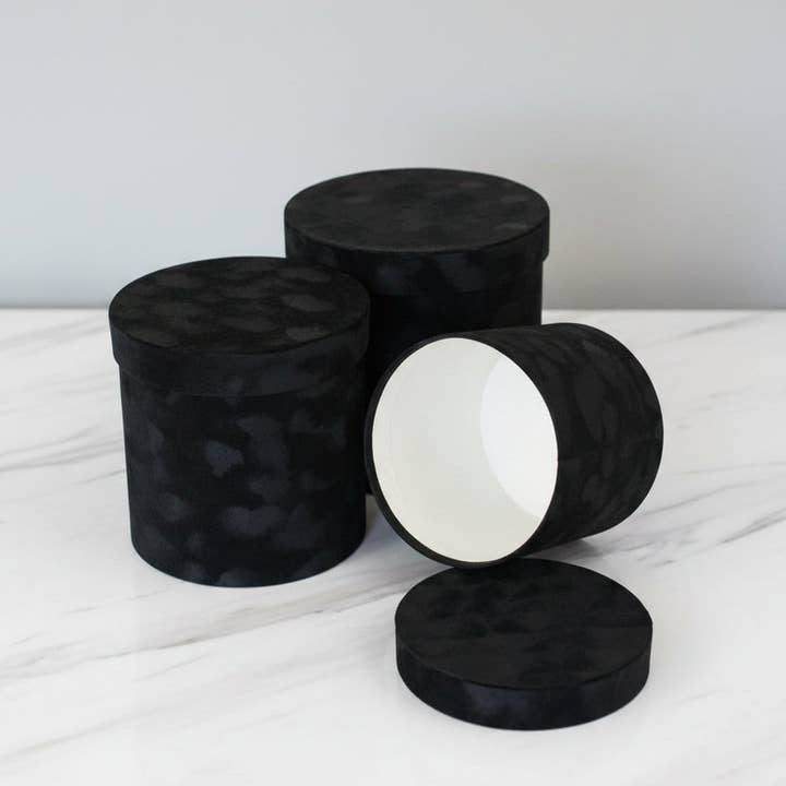 Elegant Design Supply - Wholesale Decorative Box - Chic Velvet Round Flower Box with Lid