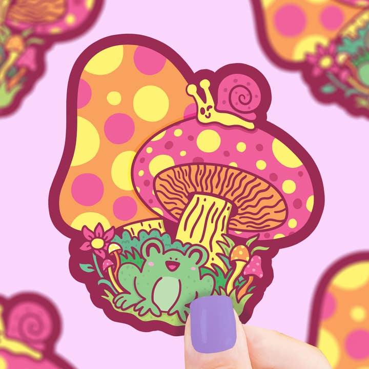 Adesivo de Vinil Arco e Caracol Art Cottagecore por atacado de Turtle's Soup