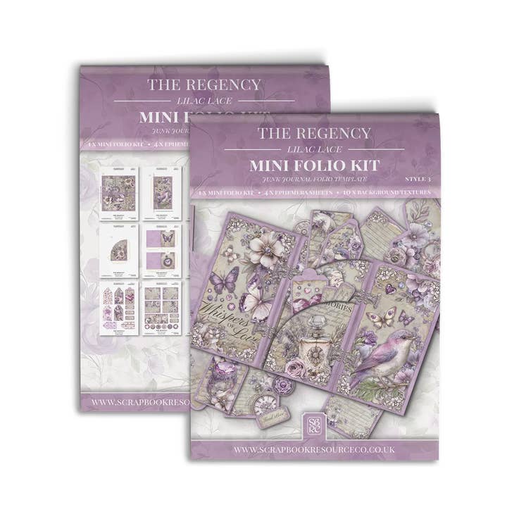 The Regency Lilac Lace Mini Folio Kit Style 3 for wholesale by Scrapbook Resource Co