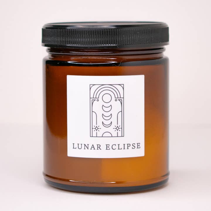 Lunar Eclipse 6.8oz Large Fine Fragrance Amber Jar Candle for wholesale by Herland Home