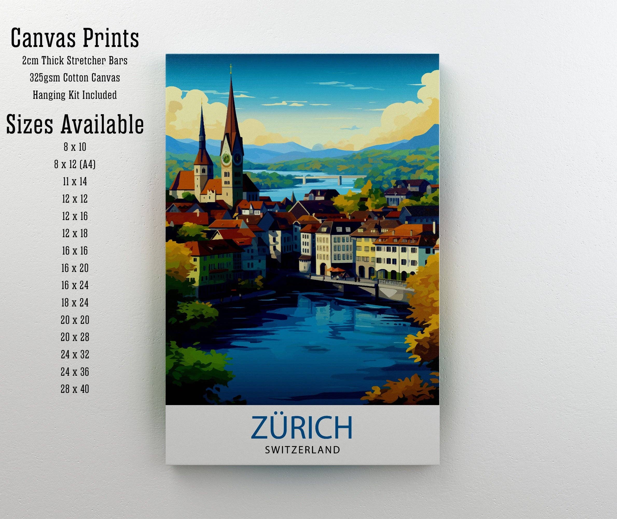 InkNPrintz – wholesale Poster – Zurich Switzerland Travel Poster Zurich1
