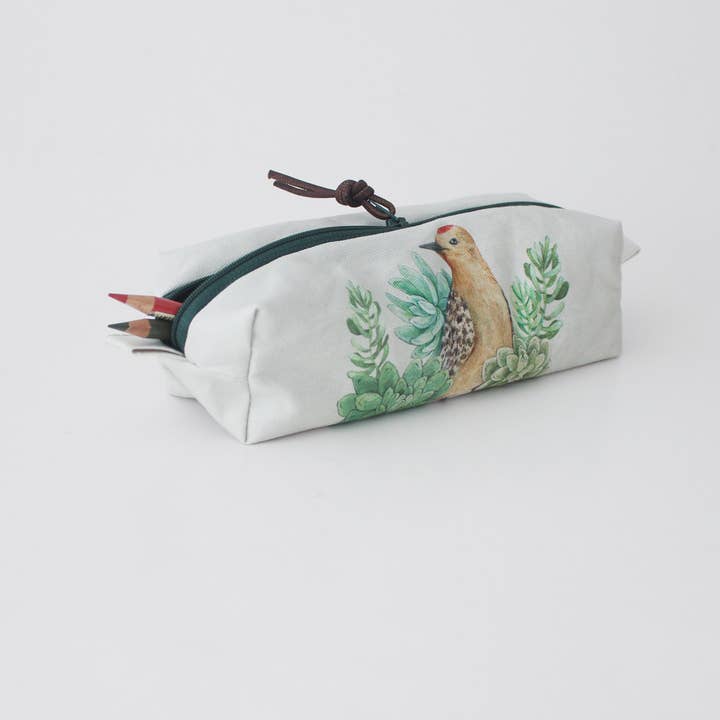 The Blue Rabbit House - Wholesale Makeup/Cosmetic Bag - Felix the Woodpecker | Square Pouch | Cosmetic Bag2