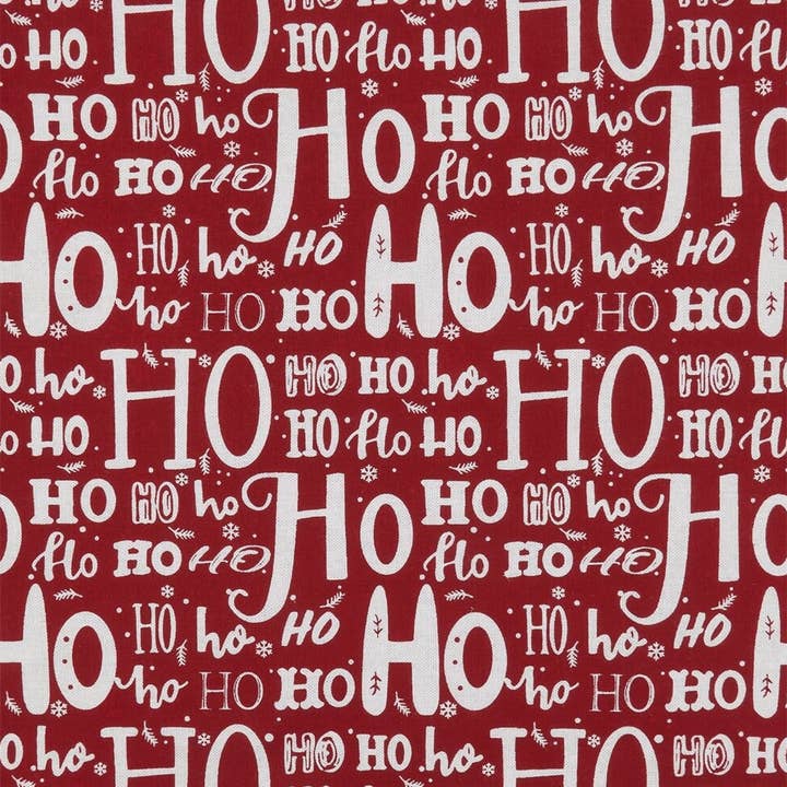 Fennco Styles - Wholesale Placemat - Ho Ho Ho White Red Cotton 14x20 Holiday Placemat3