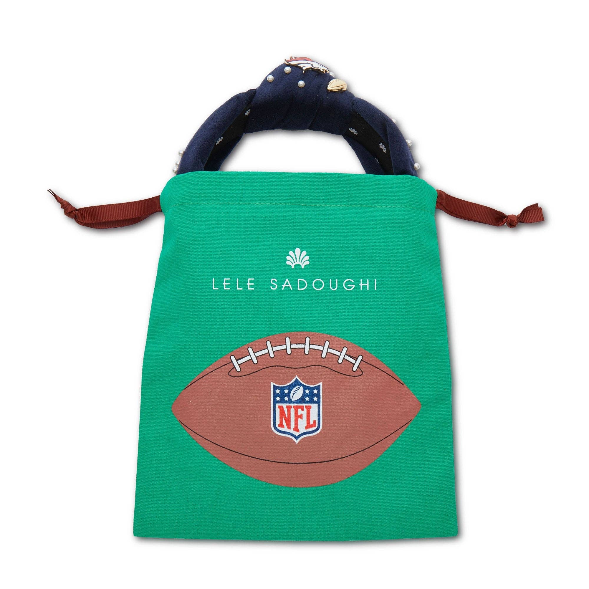 Lele Sadoughi – Großhandel Fashion-Stirnband – Unisex – CHICAGO BEARS LELE SADOUGHI X NFL MARINEBLAUES VERZIERTES GEKNOTETES STIRNBAND4