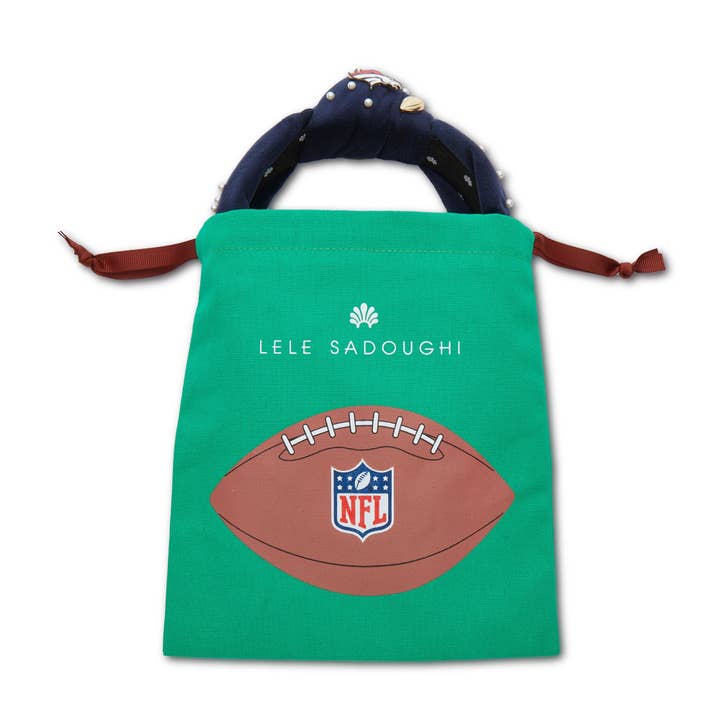 Lele Sadoughi - Vendita all'ingrosso Fascia per capelli - Unisex - CERCHIETTO ANNODATO DECORATO CHICAGO BEARS LELE SADOUGHI X NFL BLU MARINO4