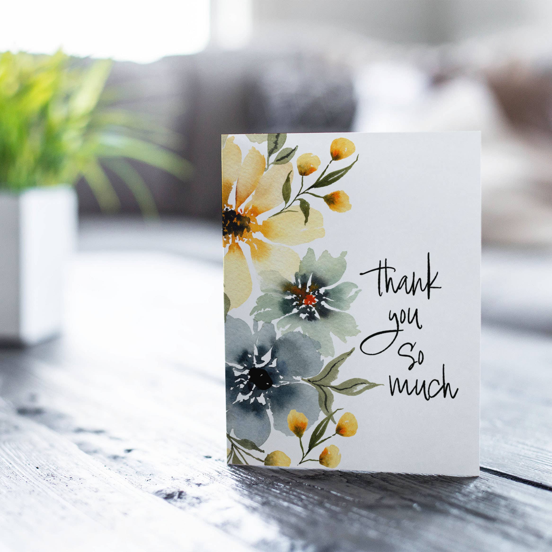 Petals by Priya Watercolor Designs - Wholesale Thank You Card - A2 Floral Watercolor Thank You So Much Card with Envelope5