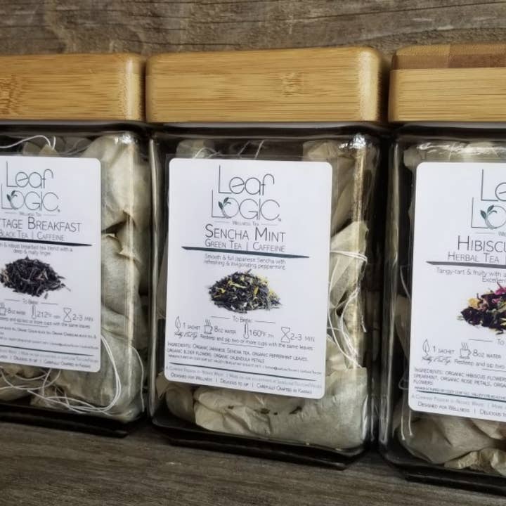 40 Pack prefilled Tea Sachets (loose) for hot tea service for wholesale by Leaf Logic