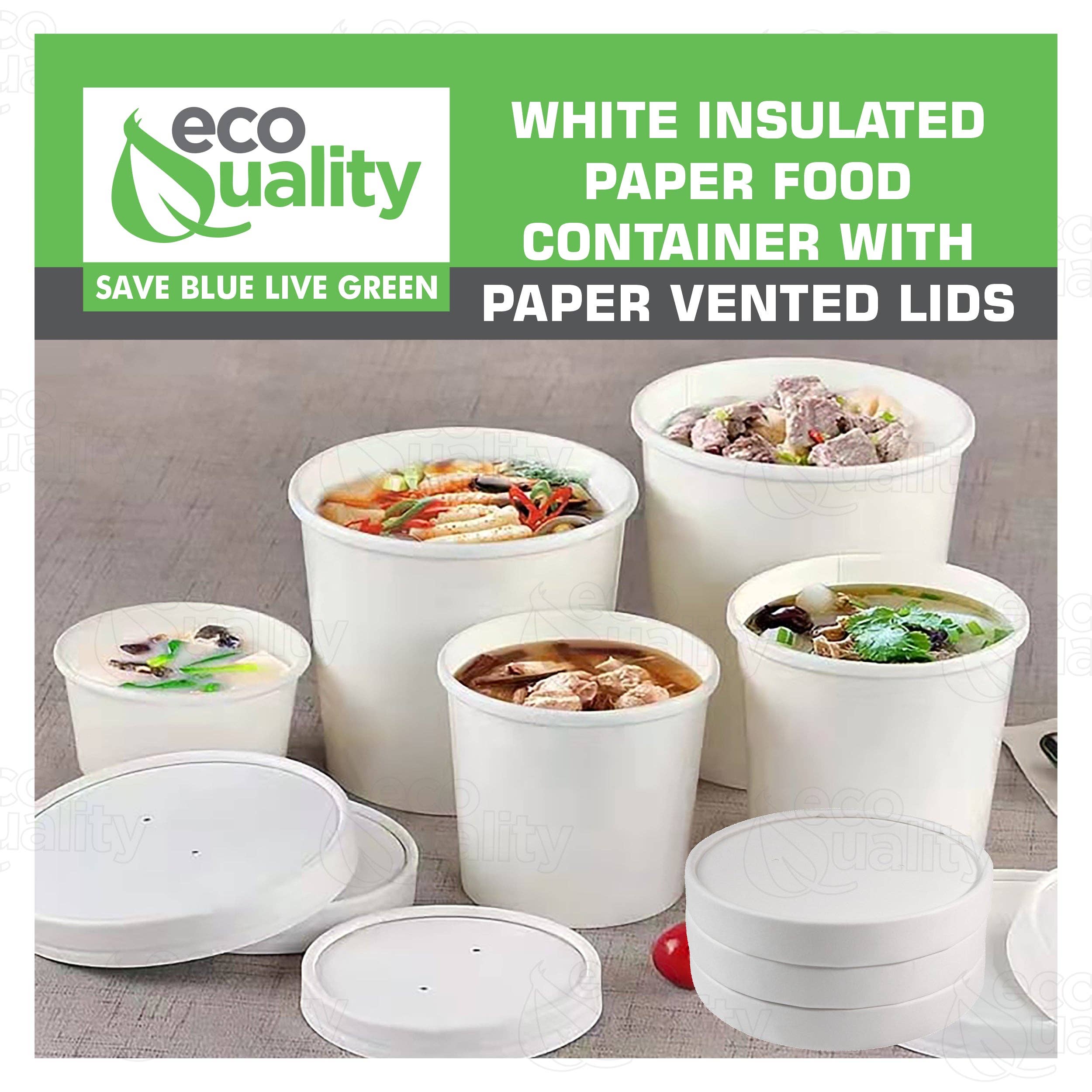 EcoQuality – wholesale Disposable cup – 16oz Disposable White Paper Soup Containers Ice-cream Paper4