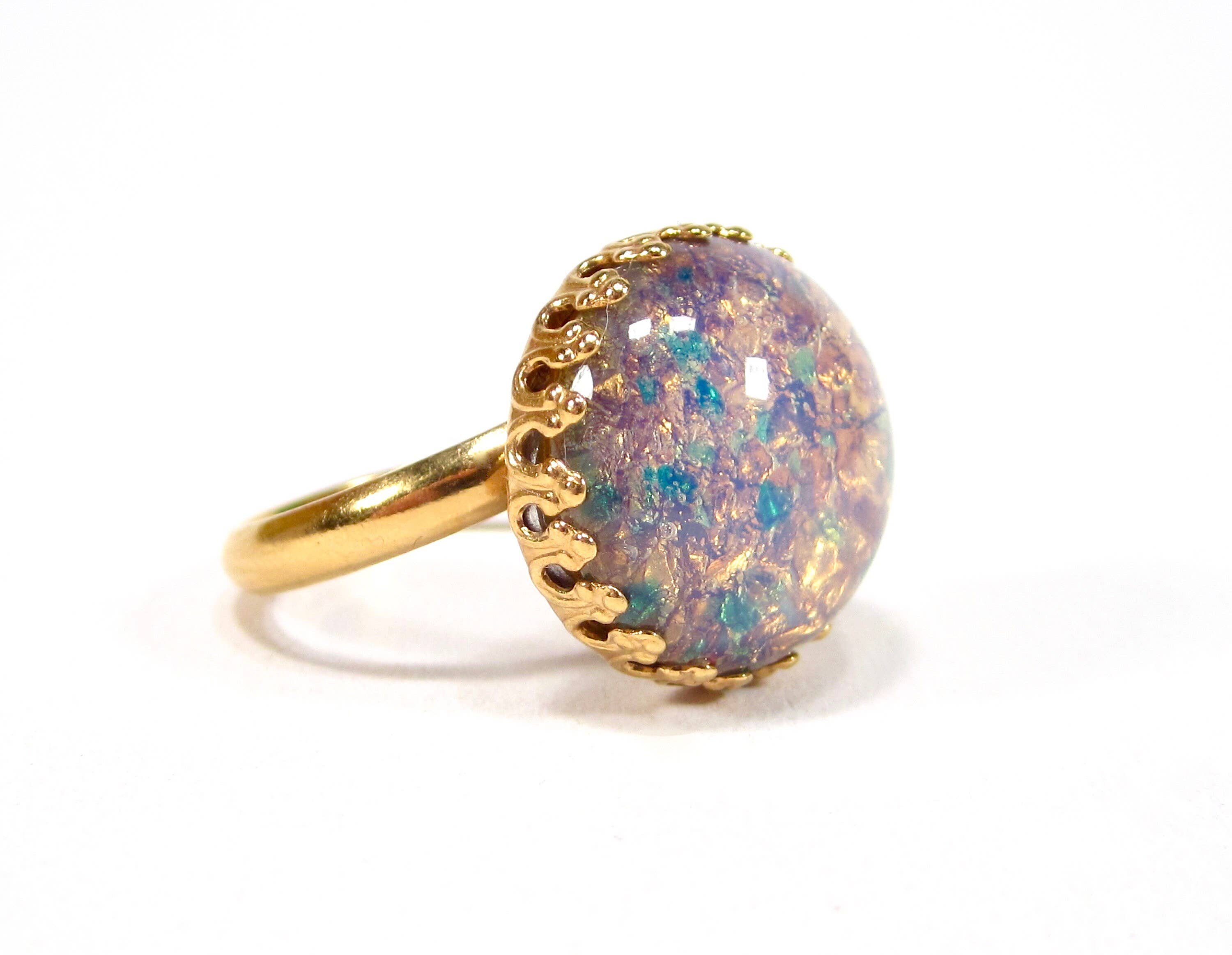 SoHo Schmuckmanufaktur – wholesale Cocktail/statement ring – Vintage Lilac Gold Fire Opal Ring1