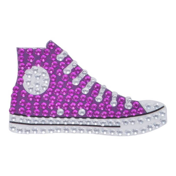 Purple Sneaker 2" Rhinestone Sticker for wholesale by StickerBeans