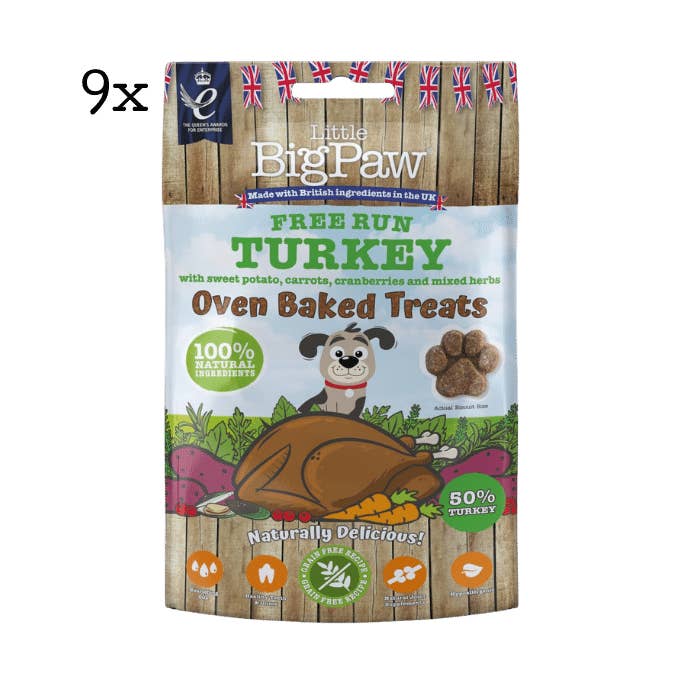 Free Run Turkey Oven Baked Treats for Dogs 9 x 130g for wholesale by Little BigPaw