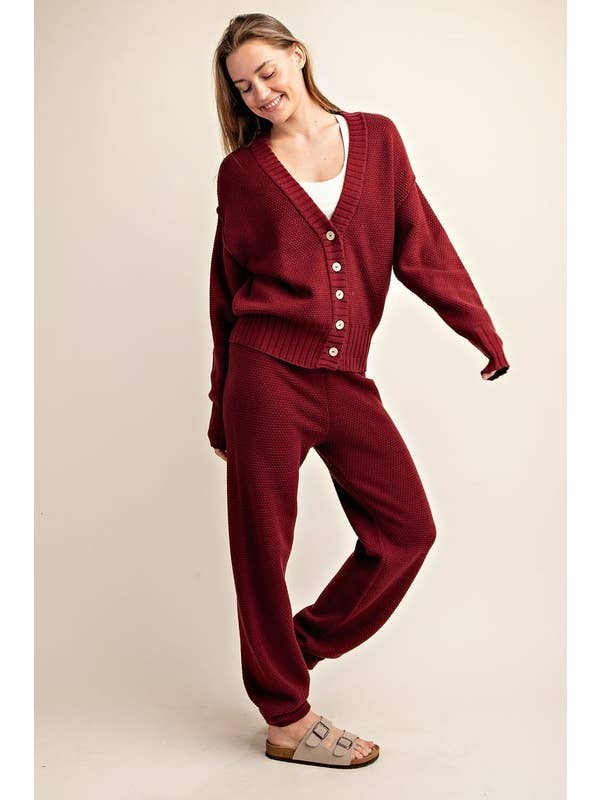 Sunday Morning - Wholesale Lounge Set - Women's - SET270037 SOFT KNIT OVERSIZED CARDI SWEATER SET6