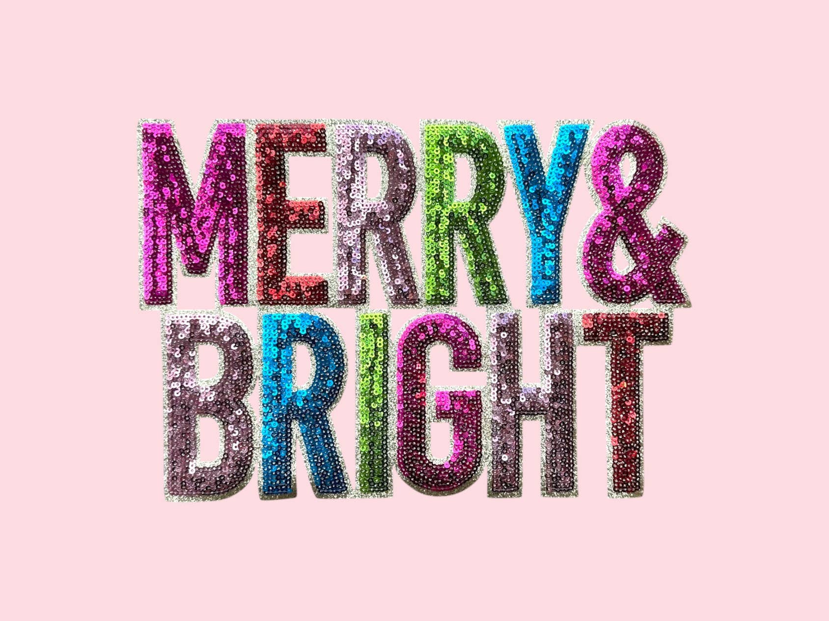Rosie Posie Patches - Wholesale Patch - Merry & Bright Colorful Christmas Sequin Iron On Patch0