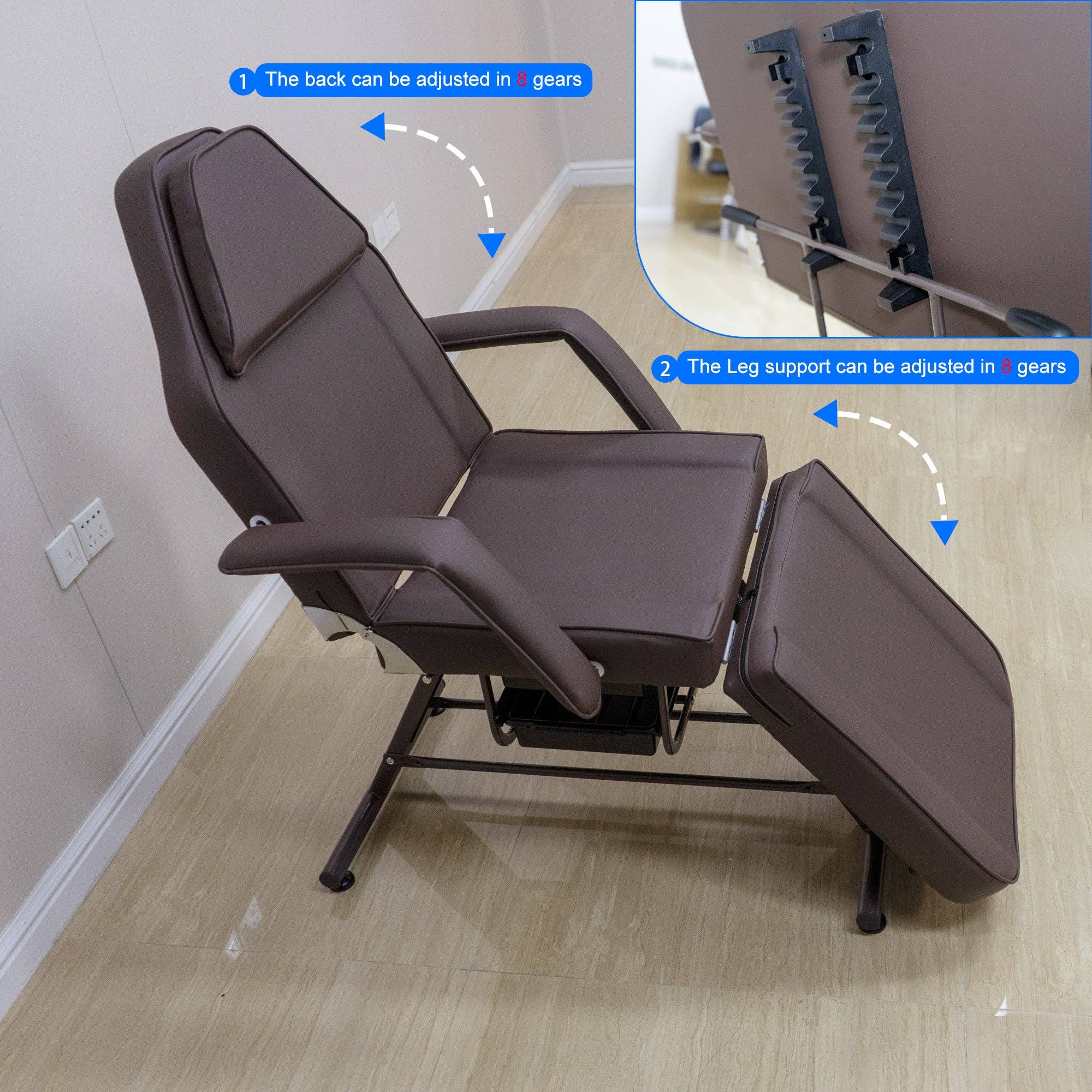 39F Inc. - Wholesale Chair - 72" Adjustable 3-Section Tattoo Chair Facial Bed Spa Salon11