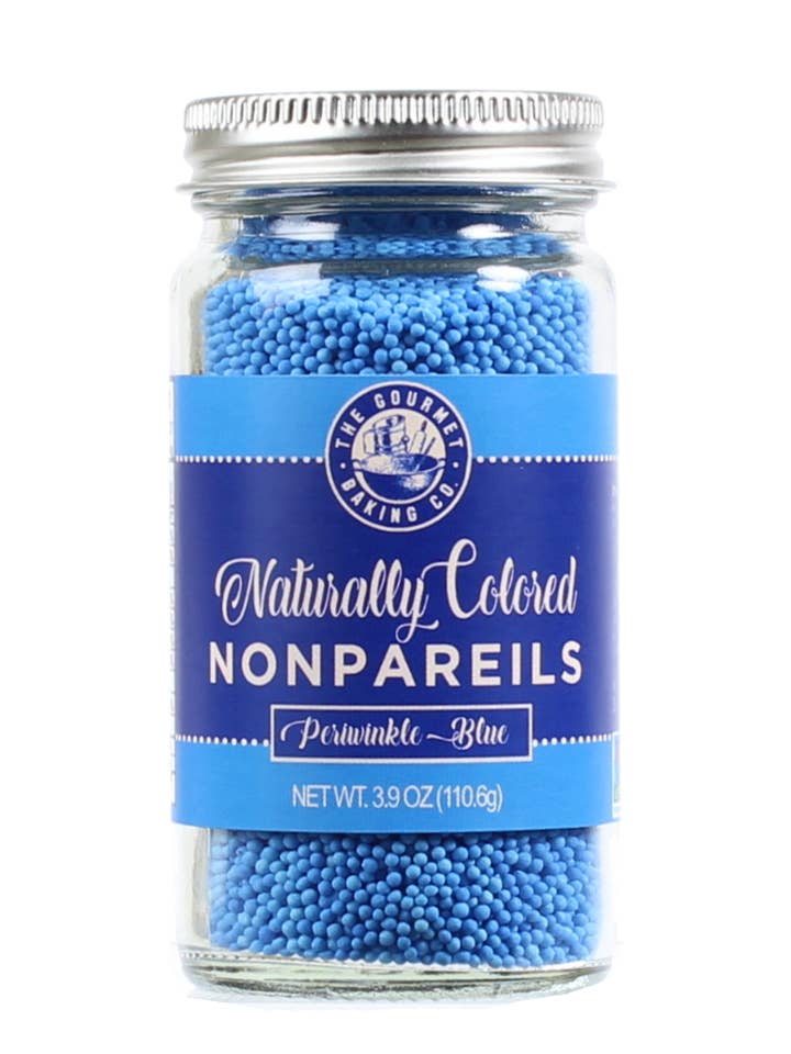 All Natural Blue Periwinkle Nonpareils 3.9 Oz. for wholesale by Pepper Creek Farms