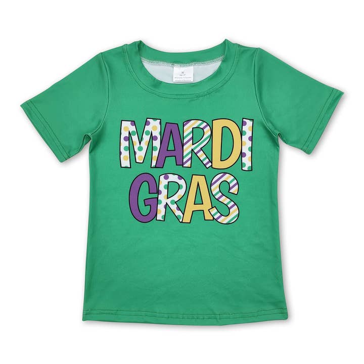 Yawoo Garments - Wholesale Screen Printed T-Shirt - Kids - Short sleeves green mardi gras kids boys shirt0