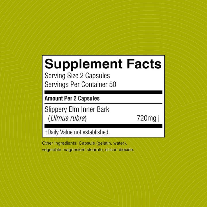 Natures Basket - Wholesale Oral Supplement/Vitamin - Nature's Sunshine Slippery Elm 360mg 100c