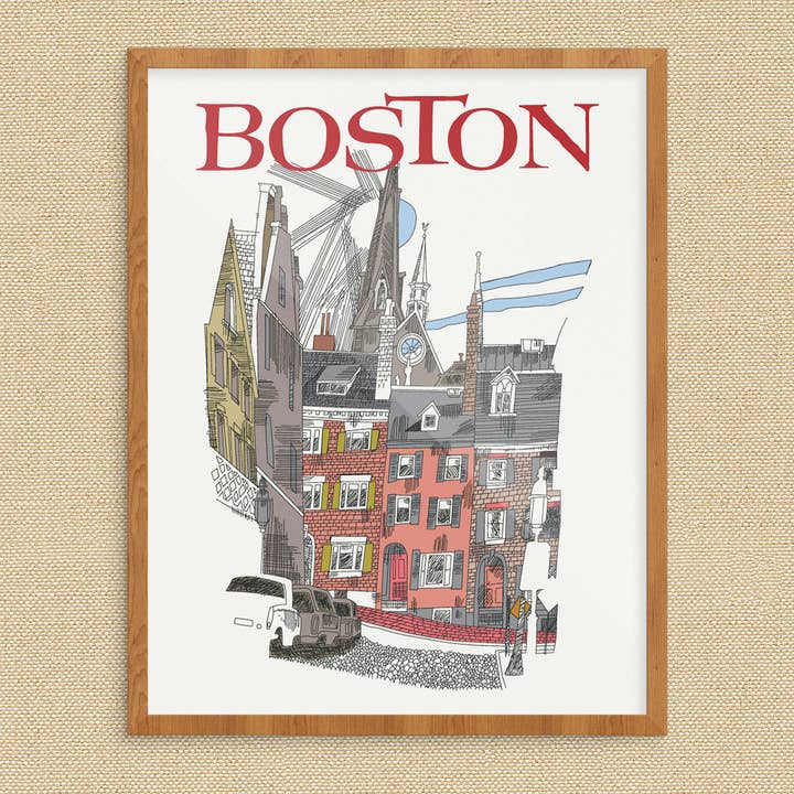 8 ”x 10 Boston Beacon Hill Street Tryck för wholesale av Fridgedoor
