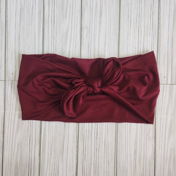 Solid Wine Headband for wholesale by The Nut 'n Bubs