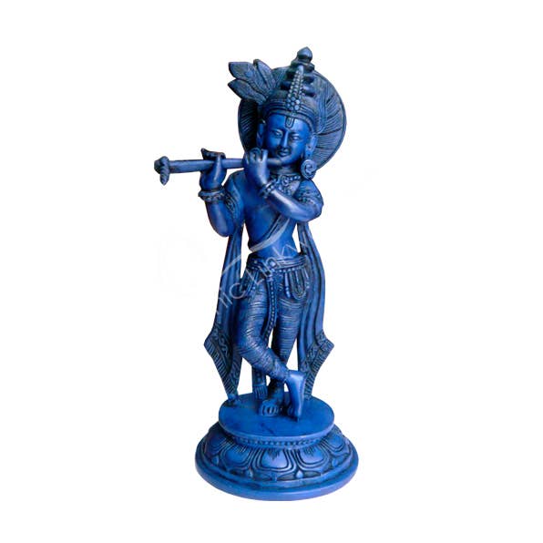 Oceanic Linkways Inc - Wholesale Spiritual Stone/Crystal - (PC)STATUE - KRISHNA BLUE 8.5"0