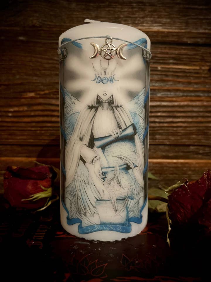 Bougie décorative pour cartes de tarot The High Priestess pour la vente par Krimson Canvas