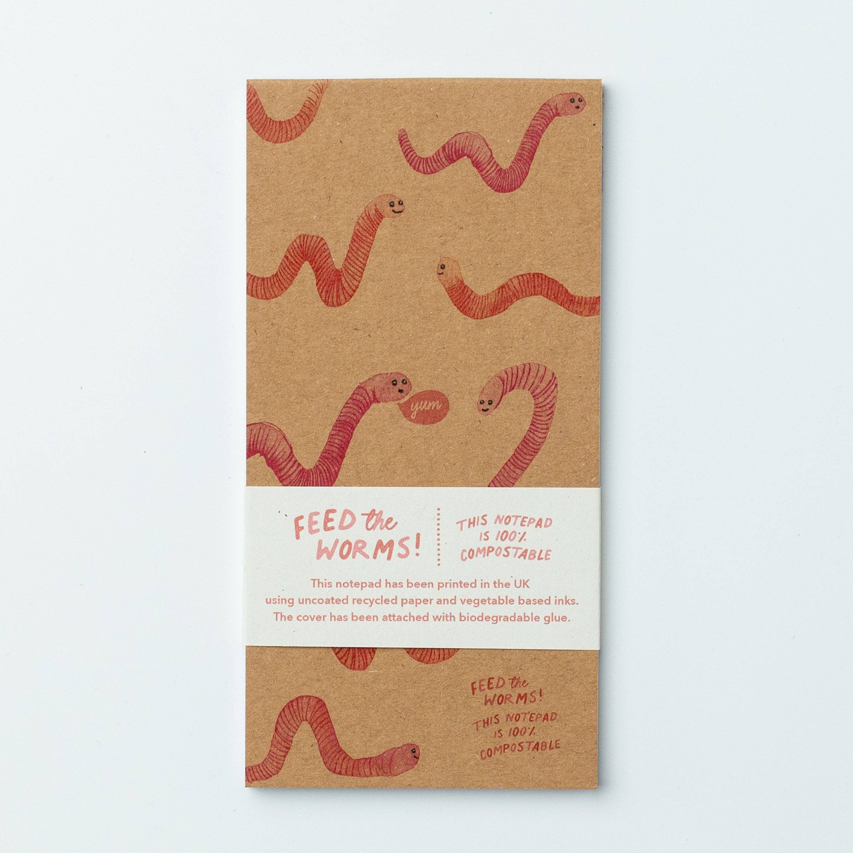 Ruby & Bo – wholesale Notepad – Feed The Worms 100% Compostable Notepad1