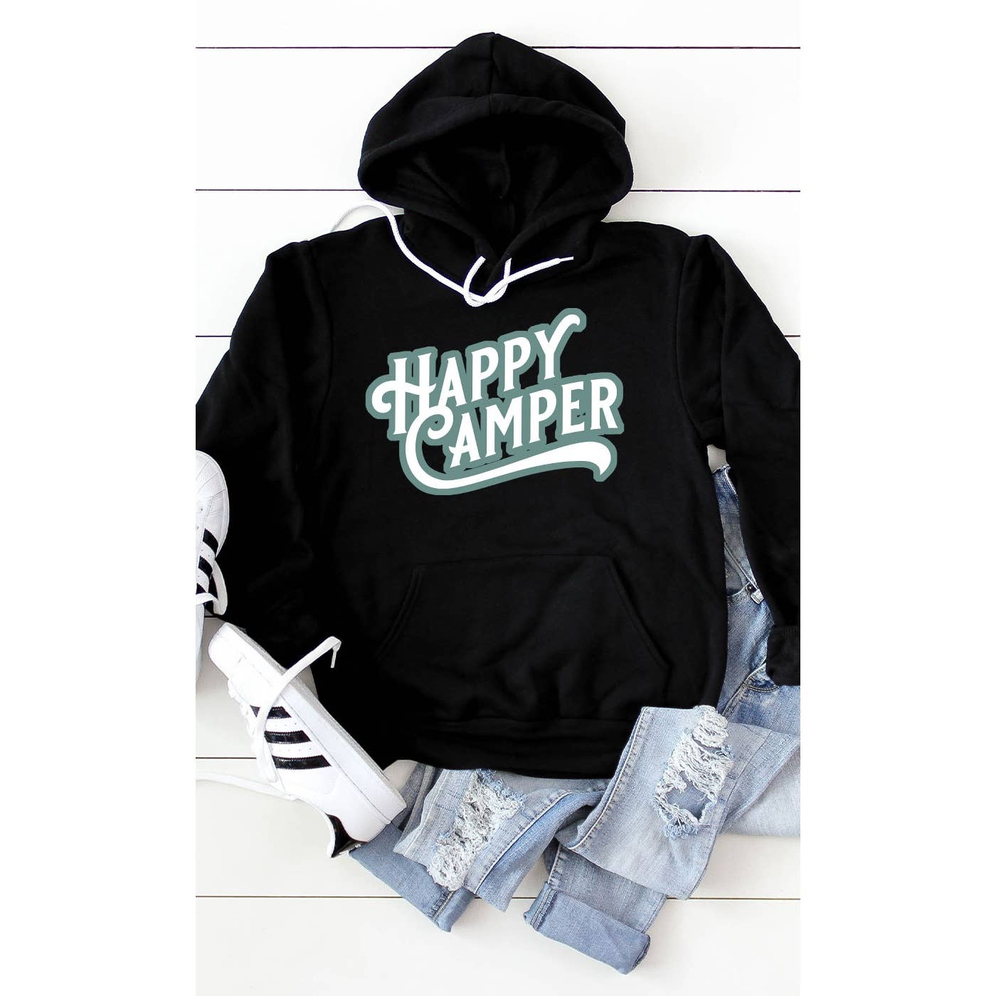 Kissed Apparel – wholesale Hoodie – Women's – Retro Happy Camper Graphic Hoodie1