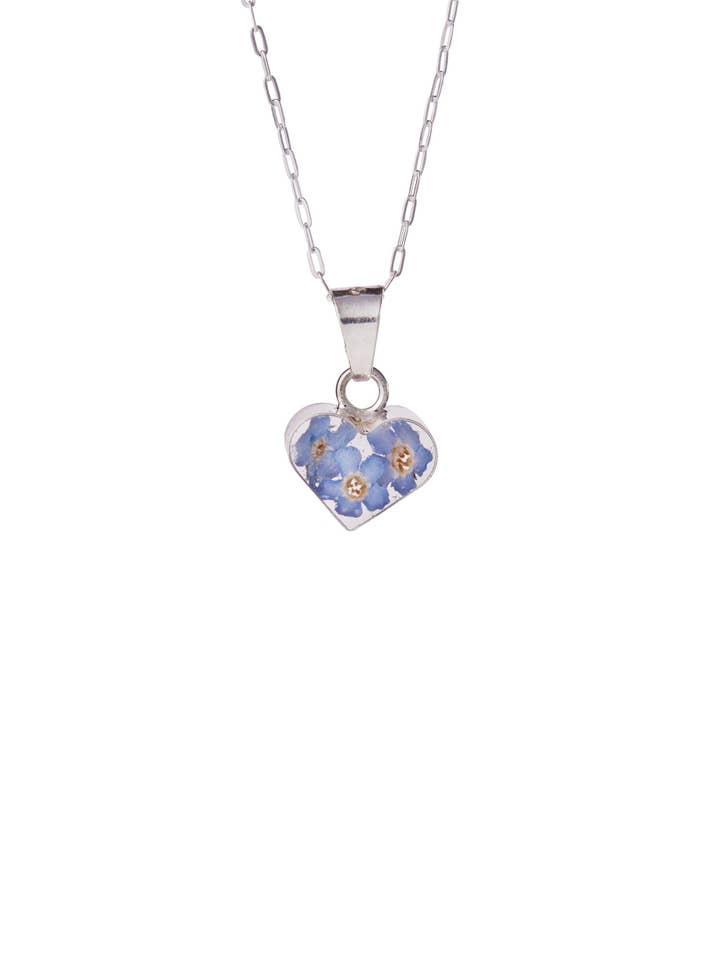 Collana Cuore Piccolo Non Ti Scordar di Me per la vendita all'ingrosso da parte di Fresh Jewelry Co